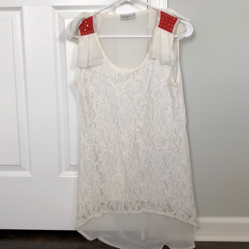 White lace tank top